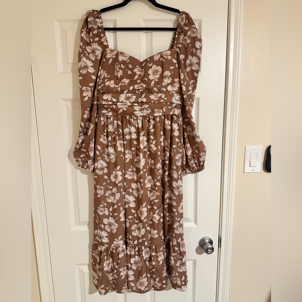 Band of the Free Brown Floral Long Dress Size L